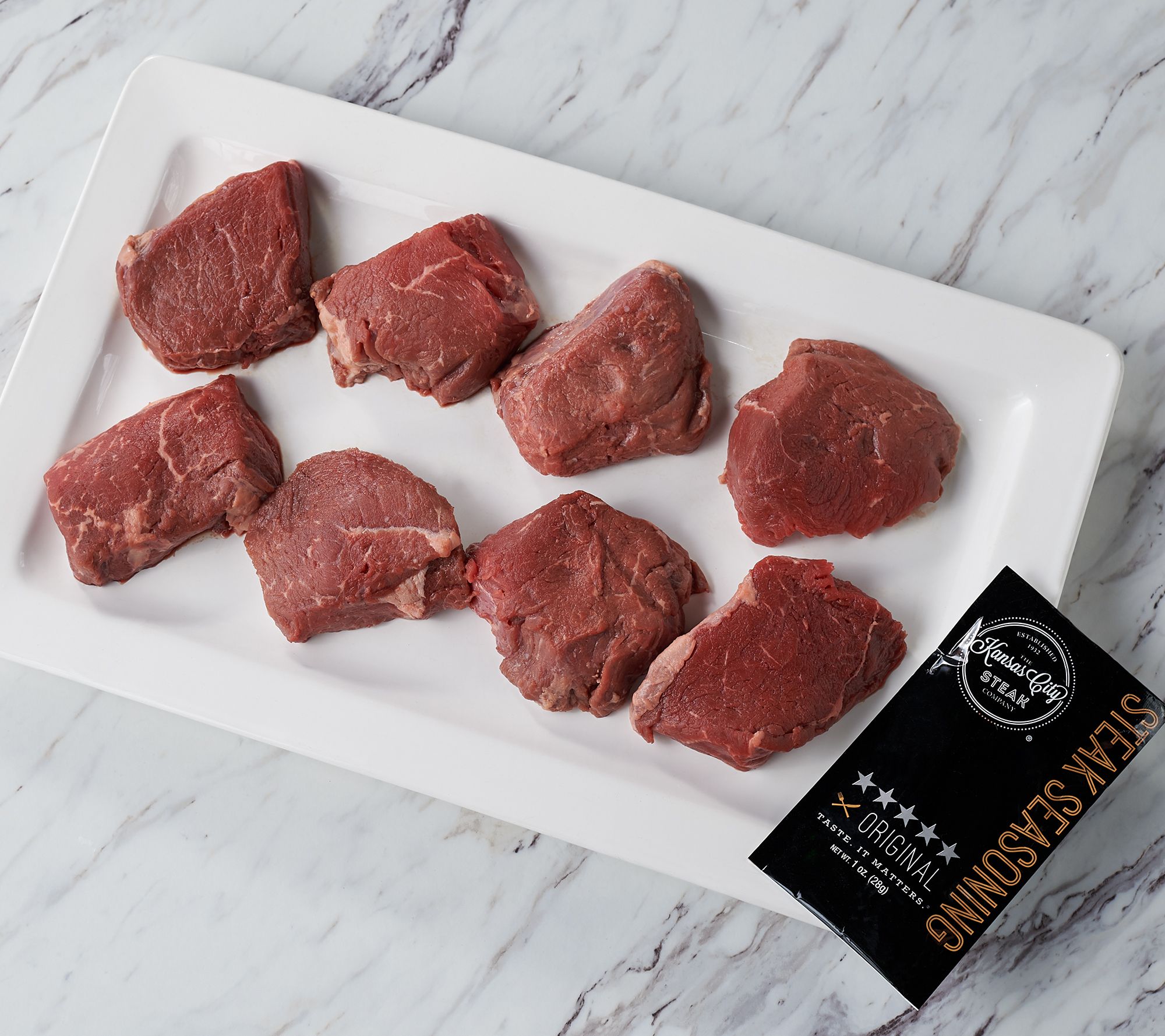 Kansas City Steak (8) 6oz Top Sirloin Steaks with Seasoning