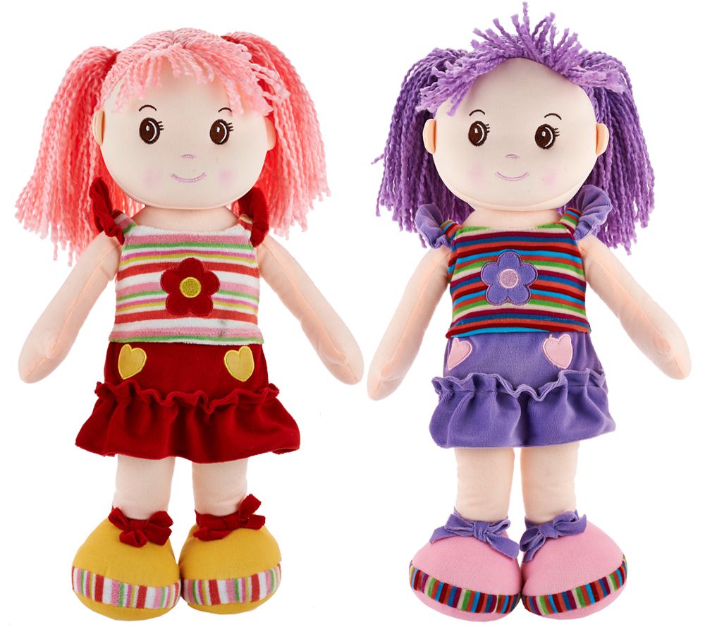 Set of Two Lollipop Kids 20" Soft Bodied Rag Dolls Page 1 —
