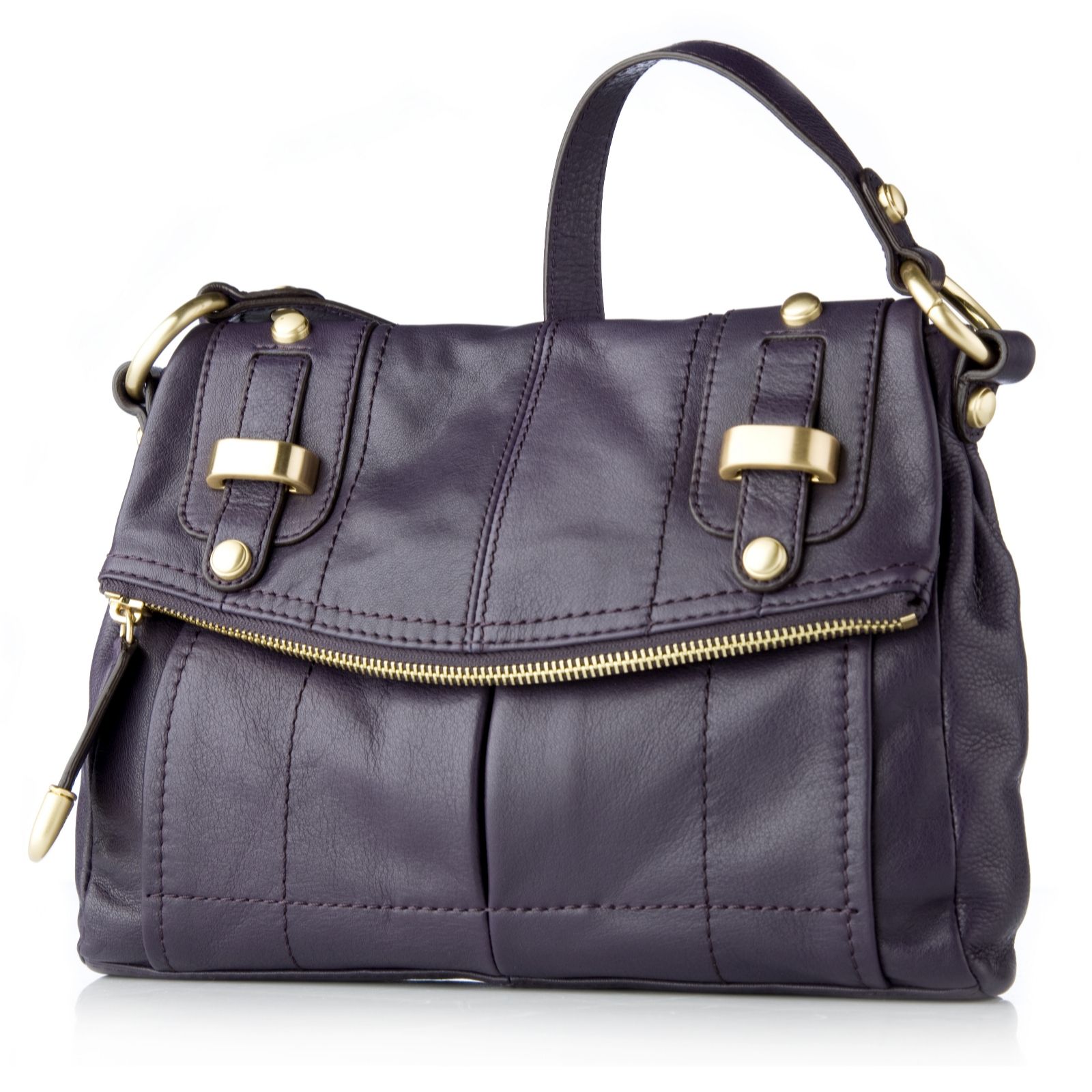 B Makowsky Glove Leather Flap Top Cross Body Bag QVC UK