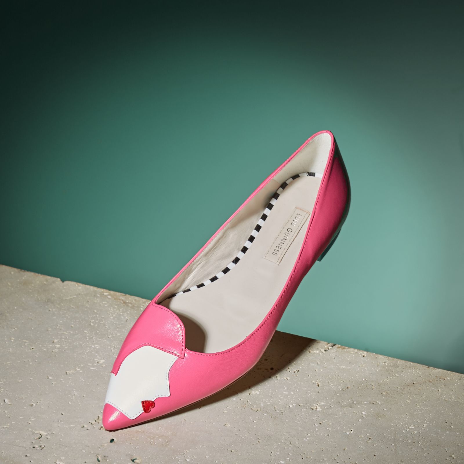 Lulu Guinness Kissing Cameo Simone Flat Court Shoes QVC UK