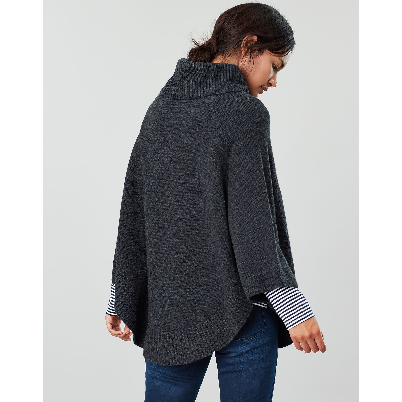 Joules Pria Knitted Poncho QVC UK