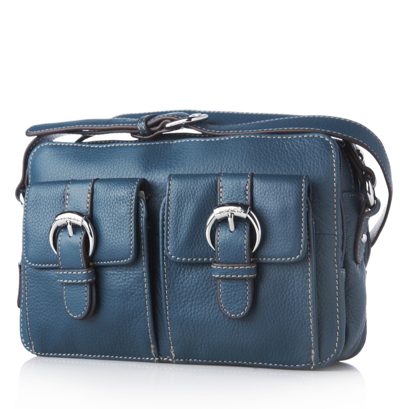 Tignanello Pebble Leather Organiser Cross Body Bag QVC UK