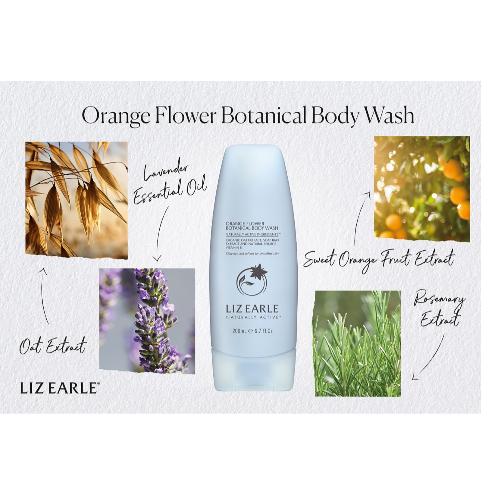 Liz Earle Orange Flower Botanical Body Wash Duo QVC UK