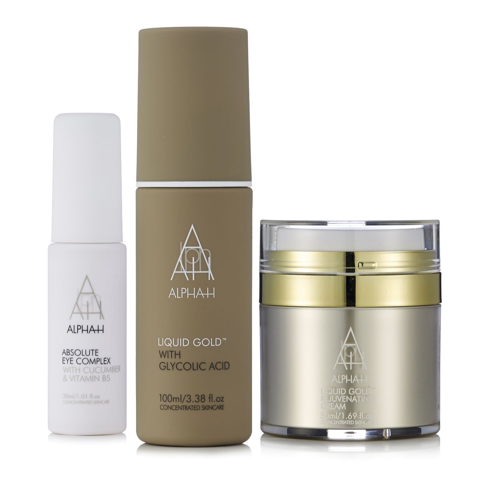 AlphaH 3 Piece Liquid Gold Skincare Collection QVC UK