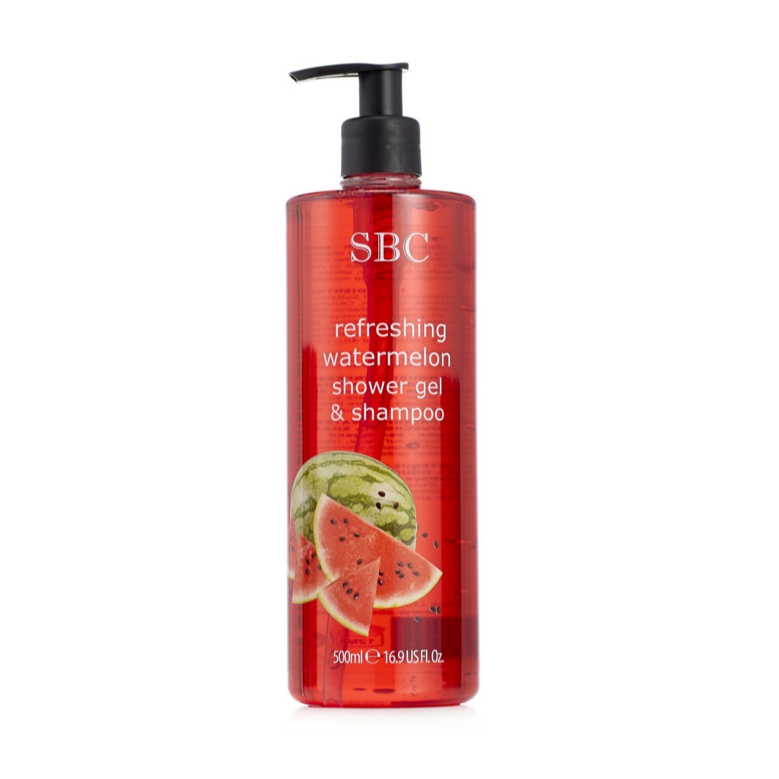 SBC Watermelon Shower Gel & Shampoo 500ml QVC UK
