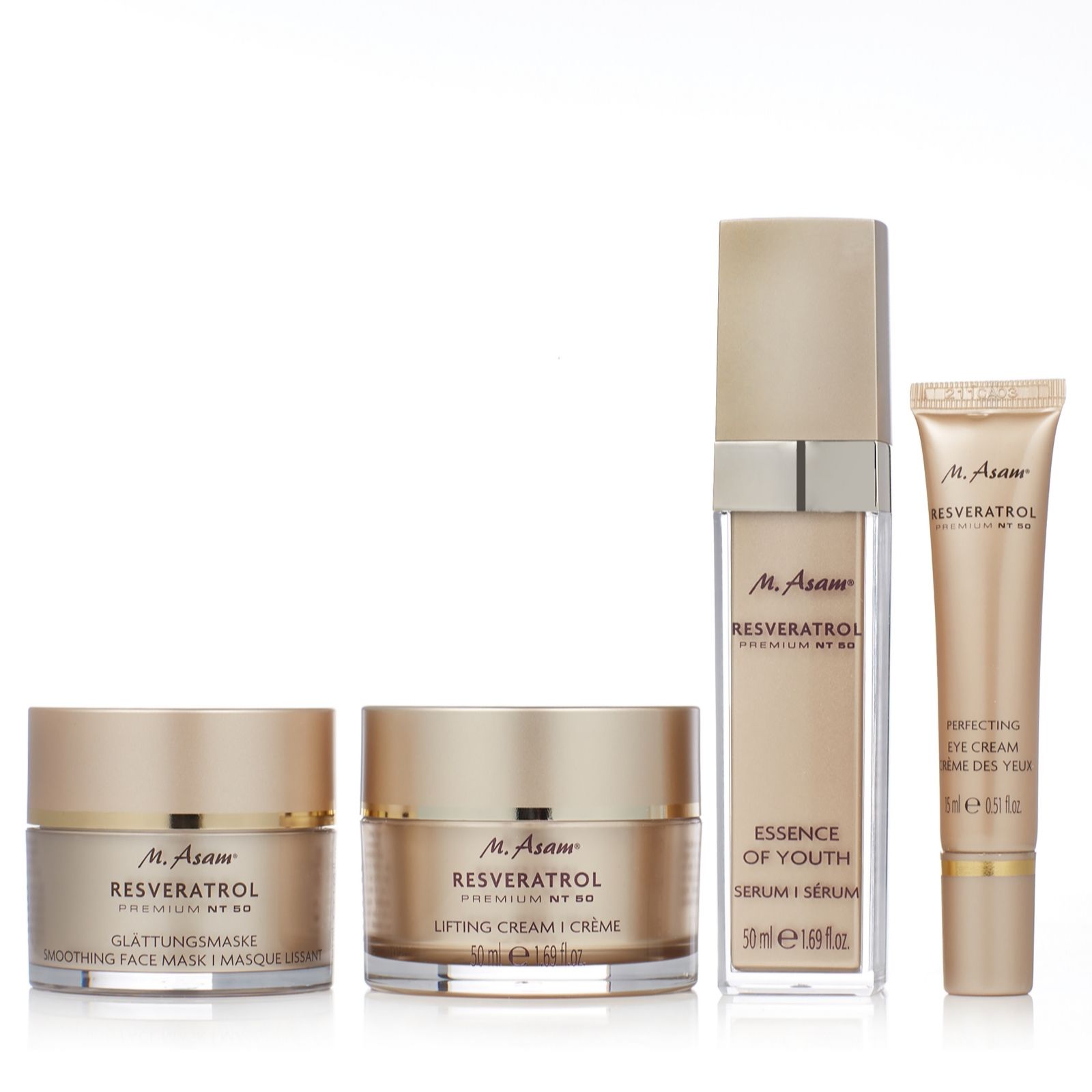M. Asam Resveratrol Premium NT50 4 Piece Skincare Collection QVC UK