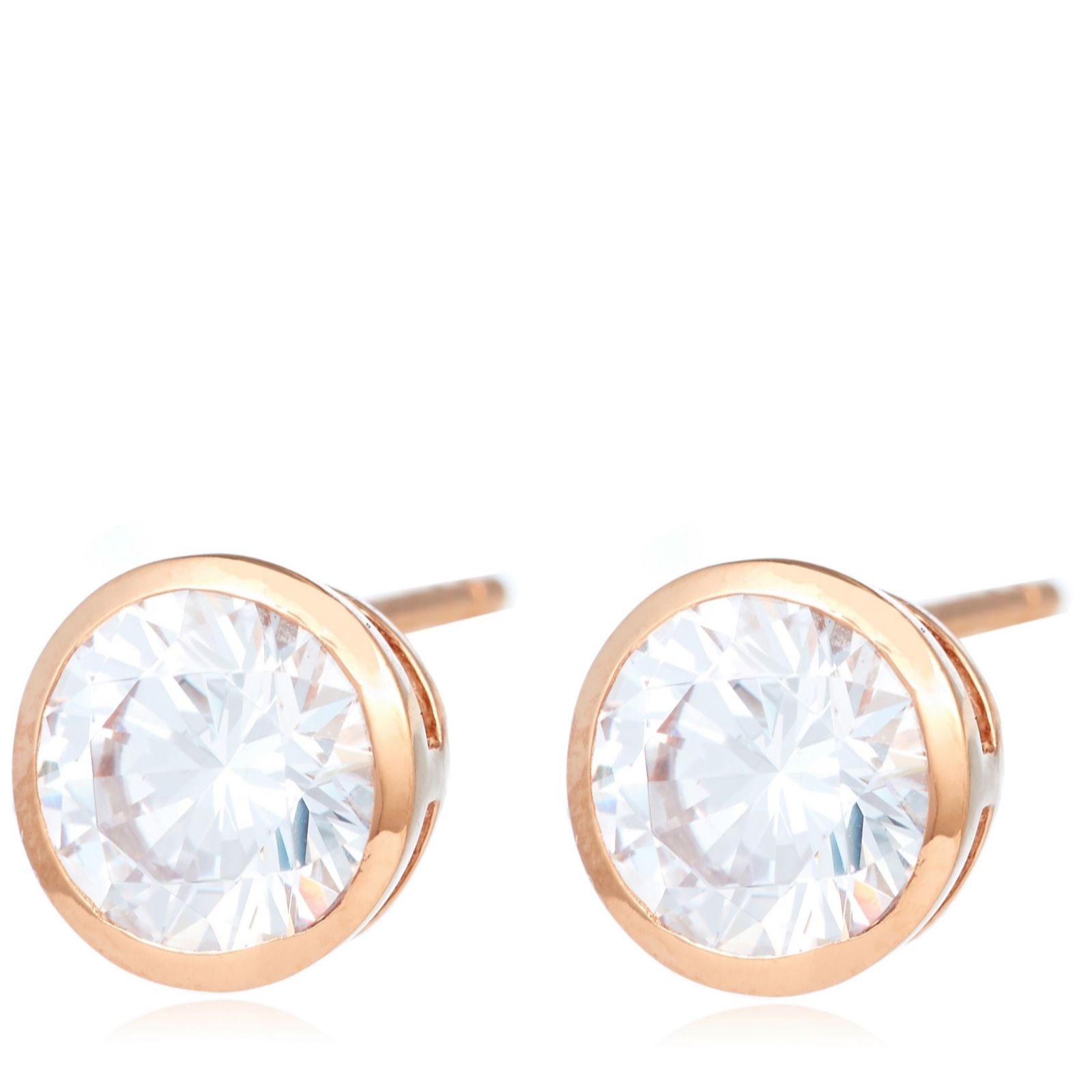 Diamonique 6ct tw Set of 3 Stud Earrings Sterling Silver QVC UK