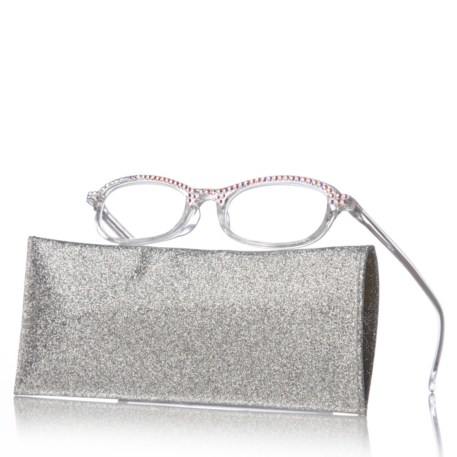 Kirks Folly Glitter Crystal Frame Reading Glasses QVC UK