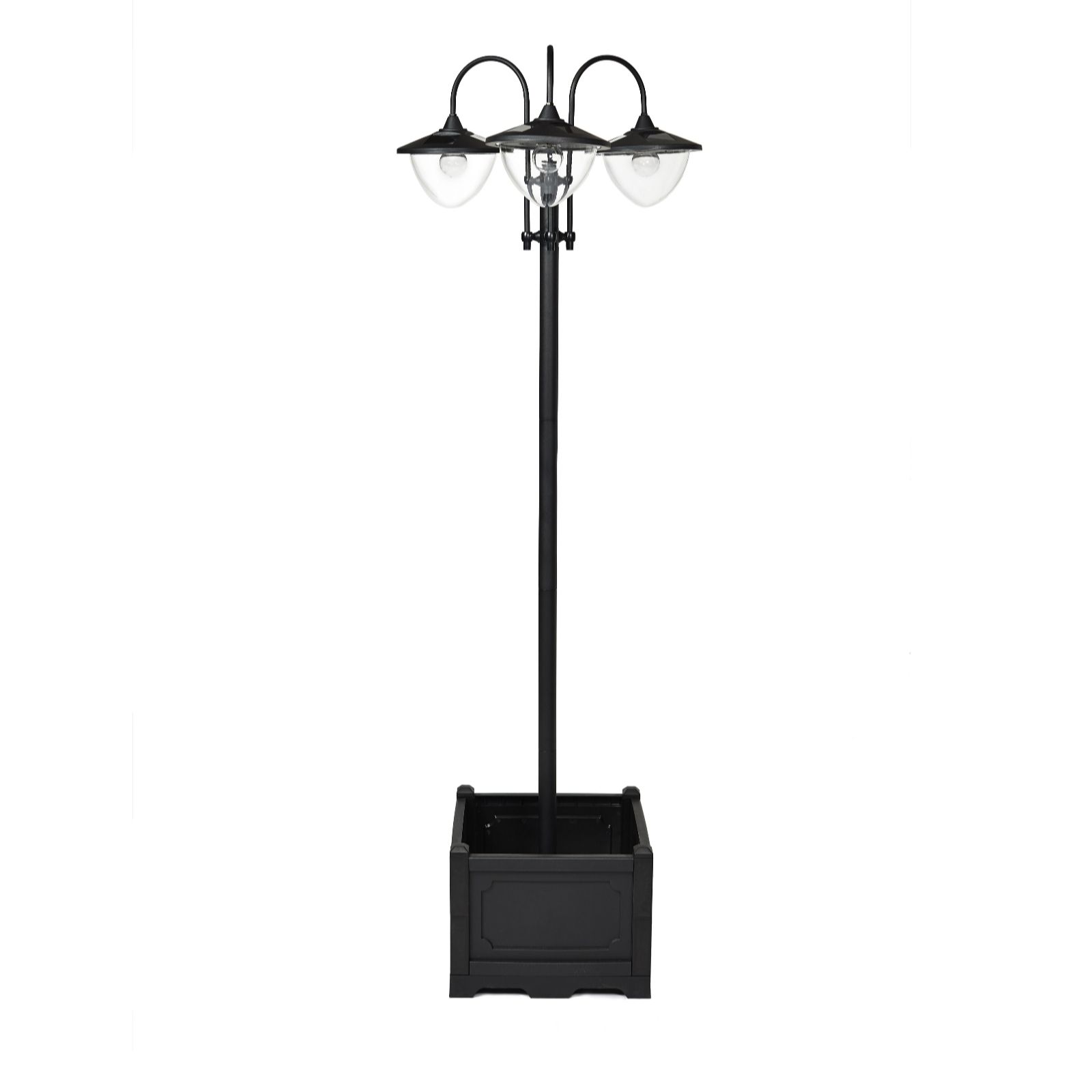 Luxform 150 Lumen 190cm Solar Lamp Post & Large Planter QVC UK
