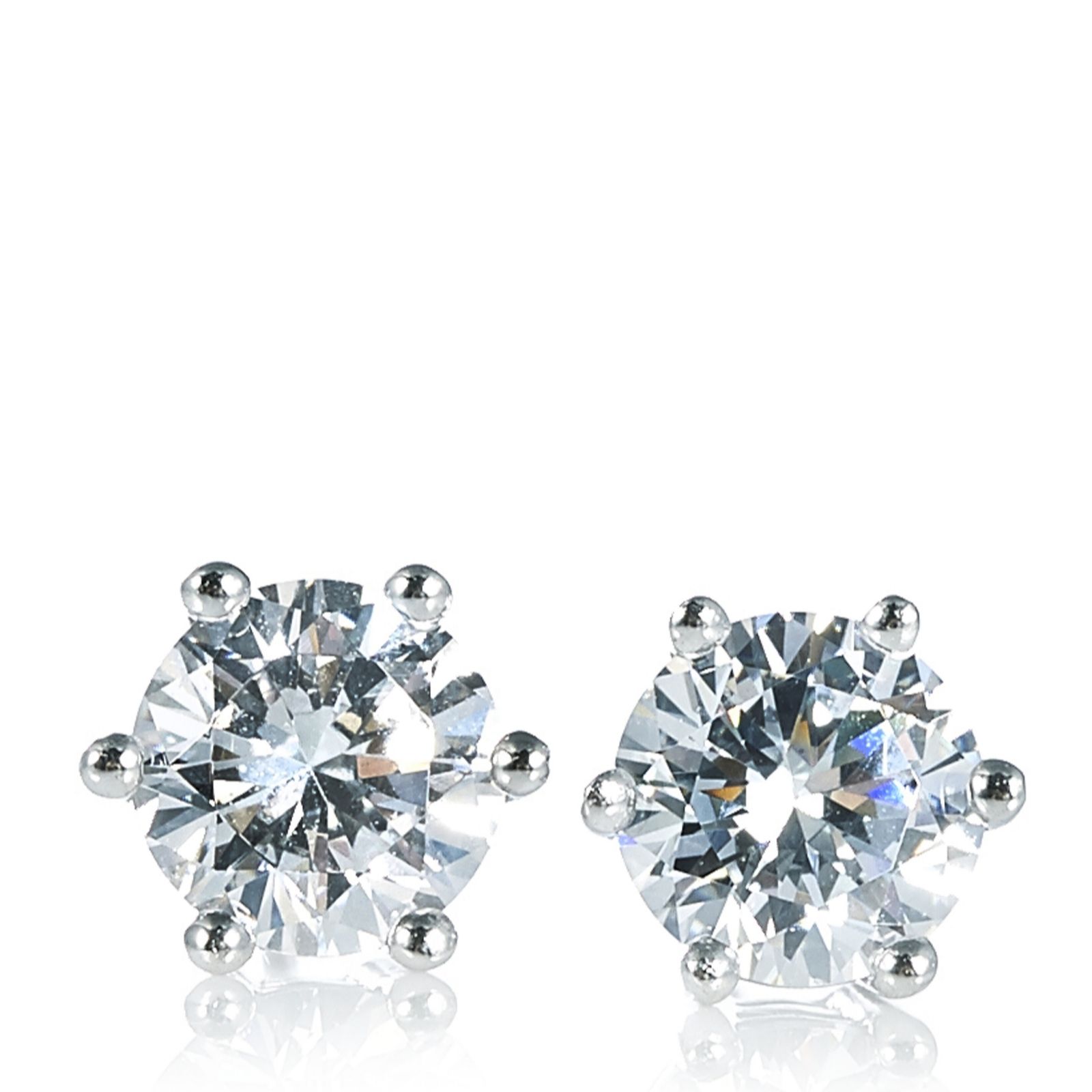 Diamonique 2ct tw Stud Earrings Sterling Silver QVC UK