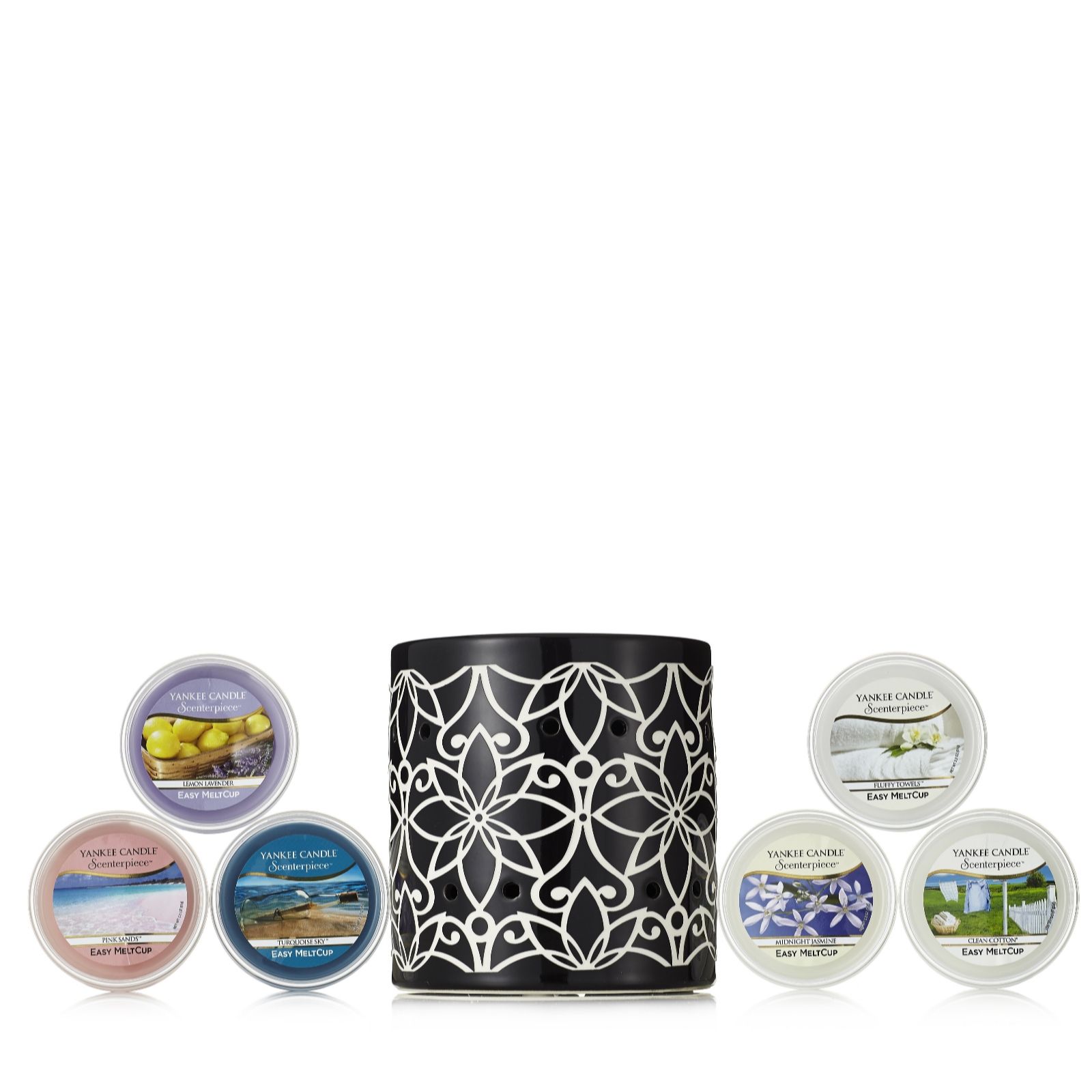 Yankee Candle Chloe Scenterpiece with 6 Scented Melt Cups Page 1 QVC UK