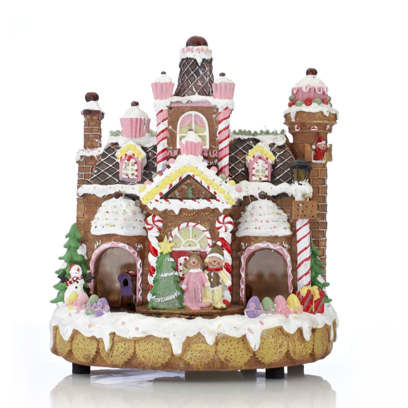 28cm Festive Gingerbread House with LED Lights QVC UK