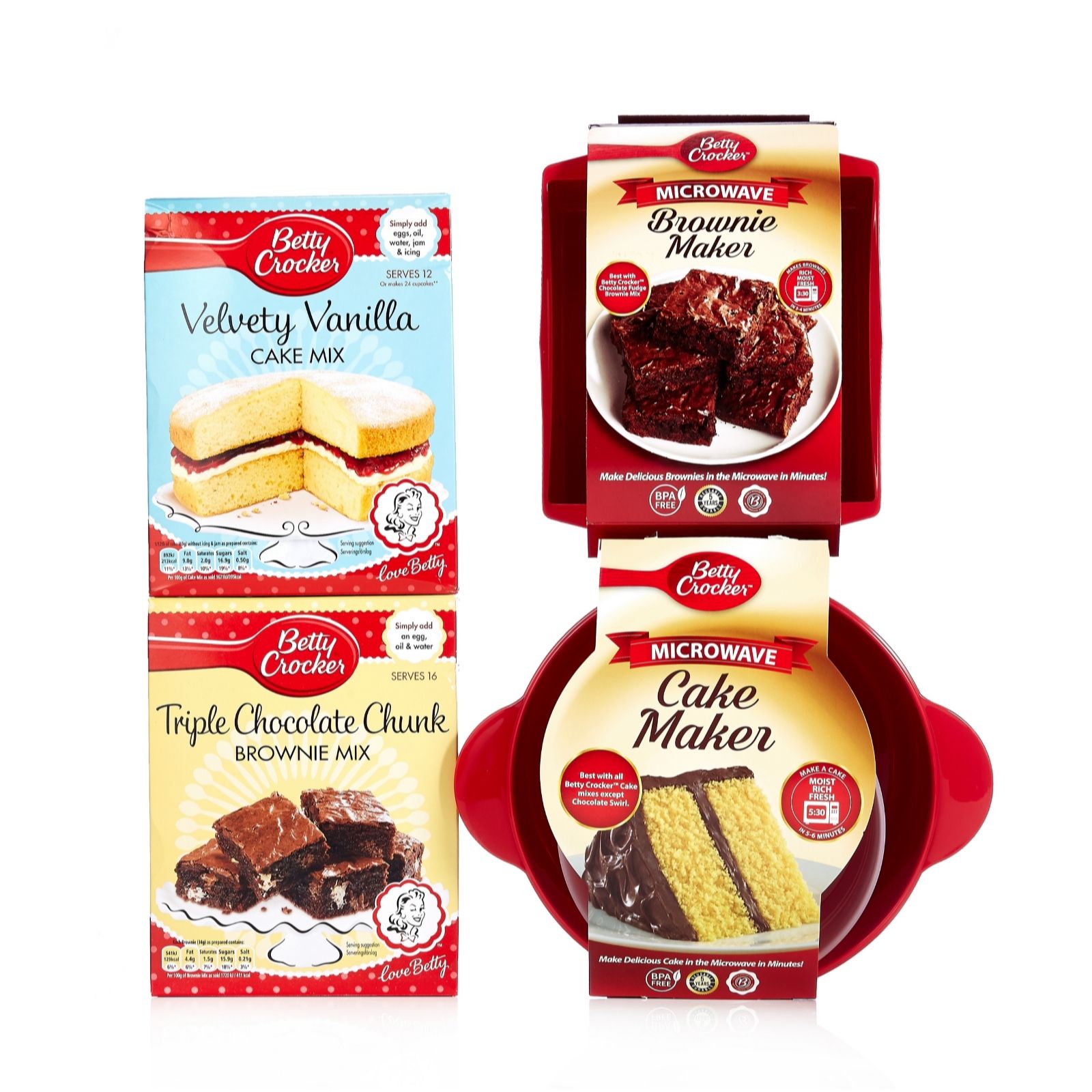 Betty Crocker Cake & Brownie Maker with Cake & Brownie Mix QVC UK