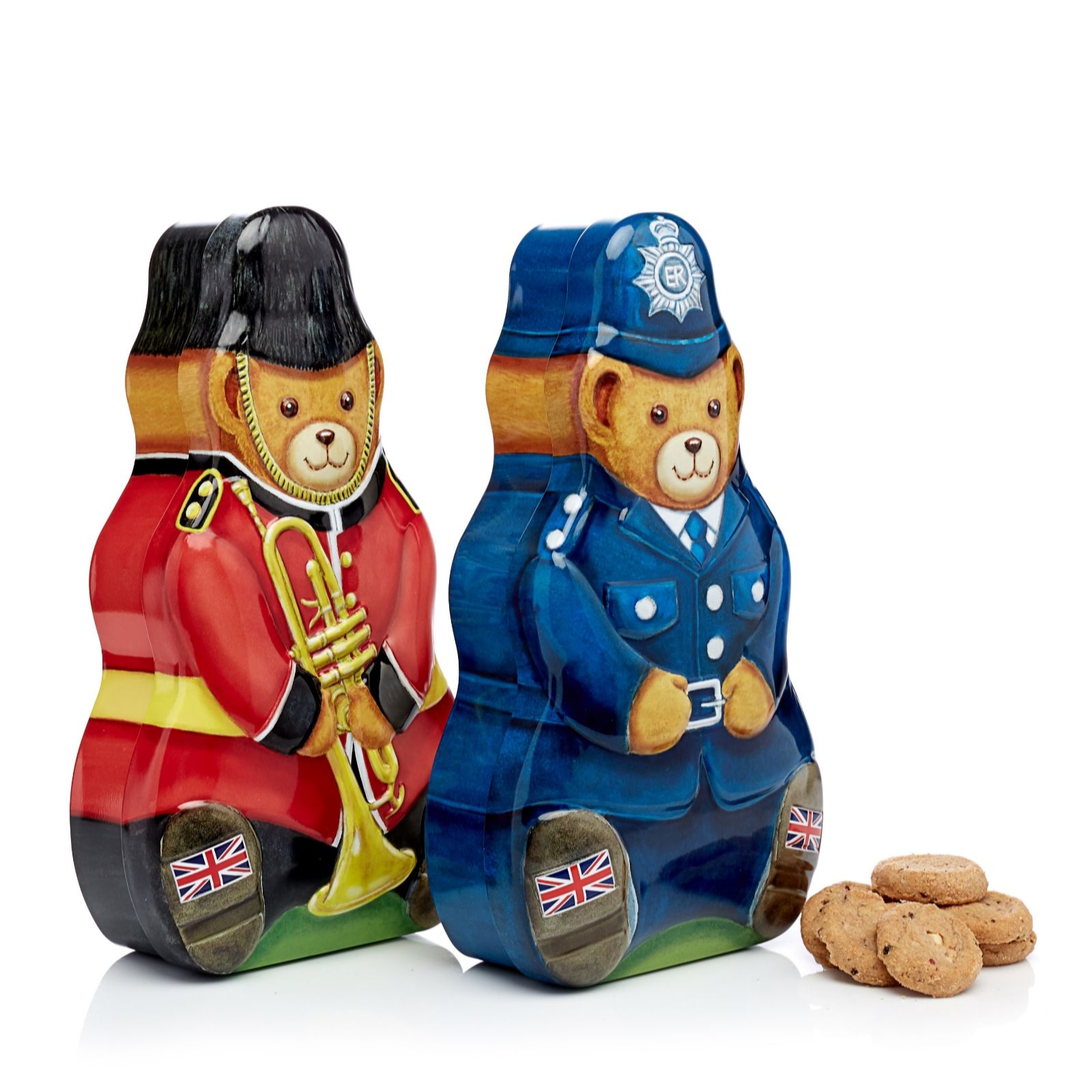 Churchill's Confectionery Set of 2 Bear Tins with Biscuits QVC UK
