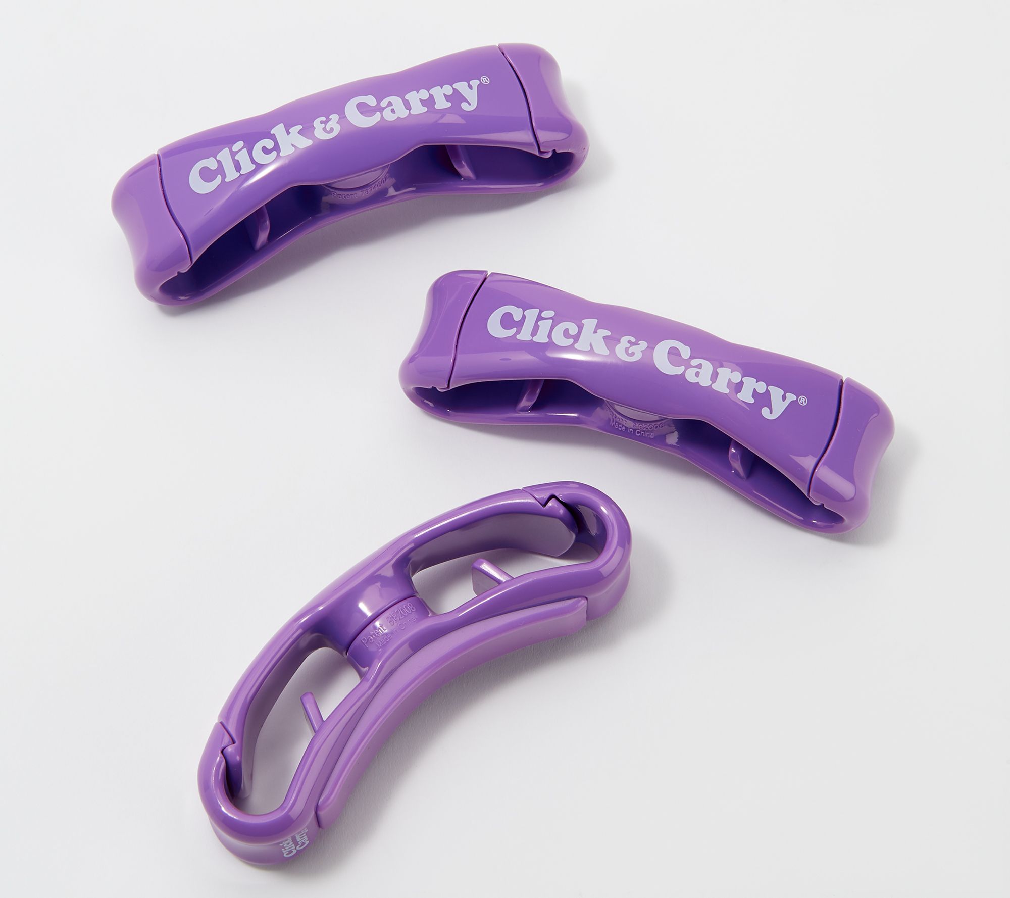 Click & Carry Set of 3 Hands Free Bag Carriers