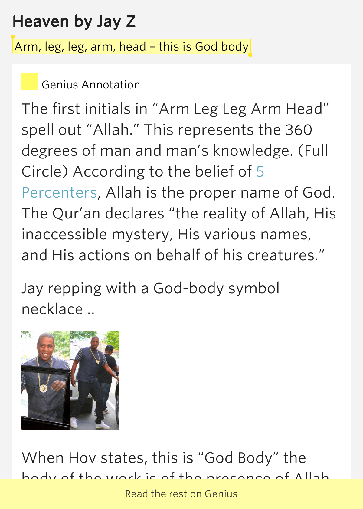 Arm Leg Leg Arm Head Meaning