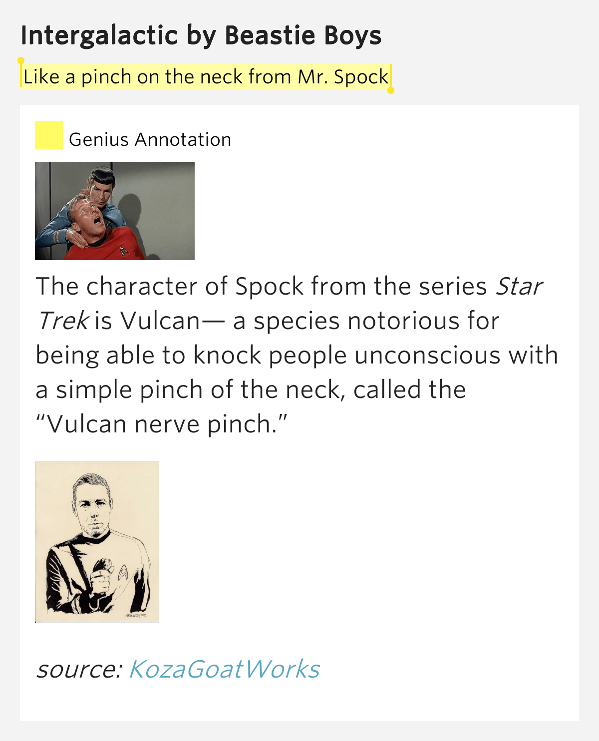 Like a pinch on the neck from Mr. Spock Intergalactic