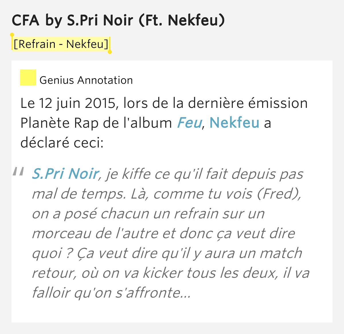 [Refrain Nekfeu] CFA by S.Pri Noir