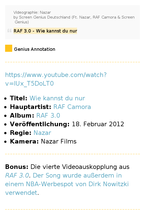 RAF 3.0 Wie kannst du nur Videographie Nazar