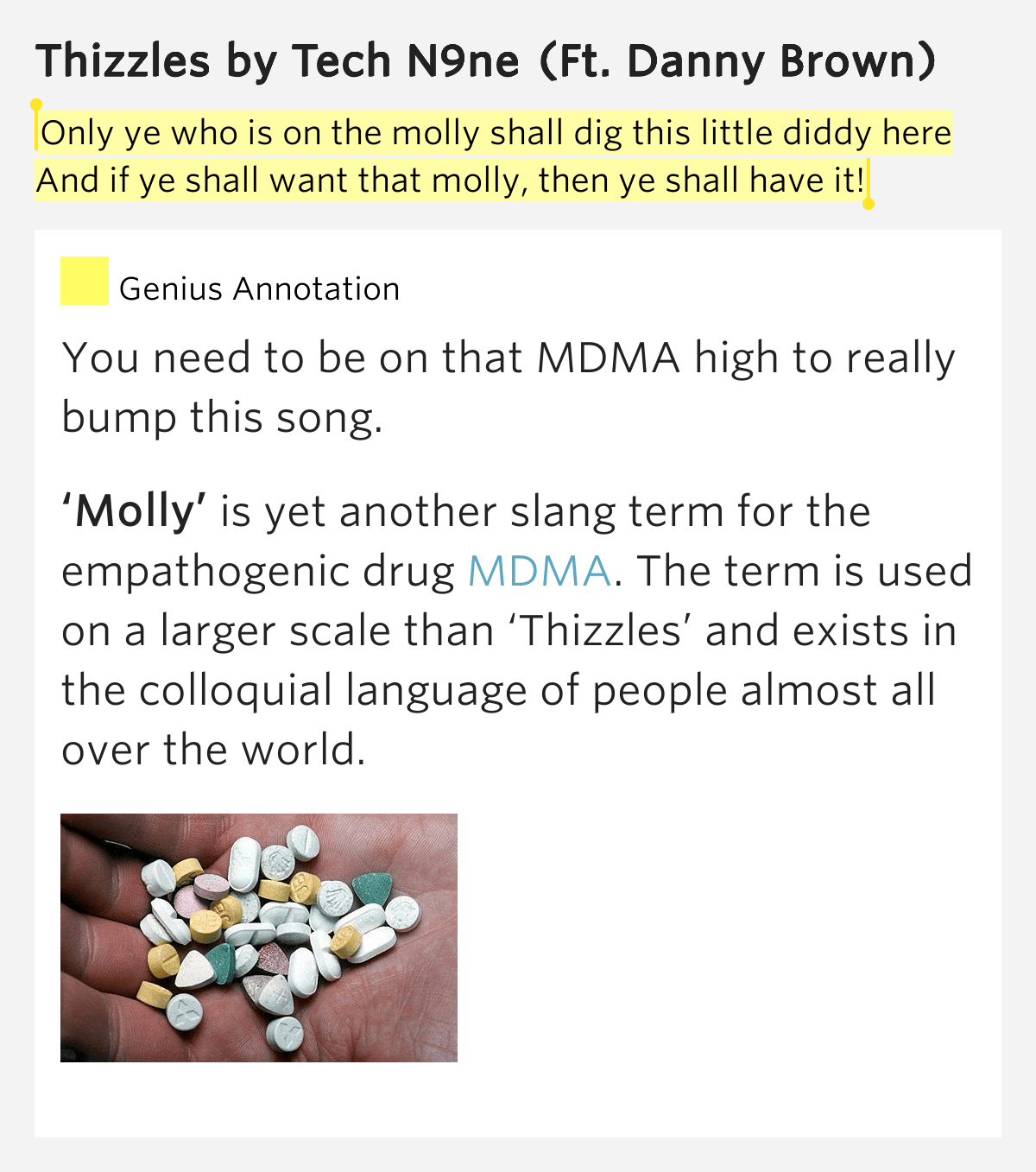 Only ye who is on the molly shall dig this little.. Thizzles