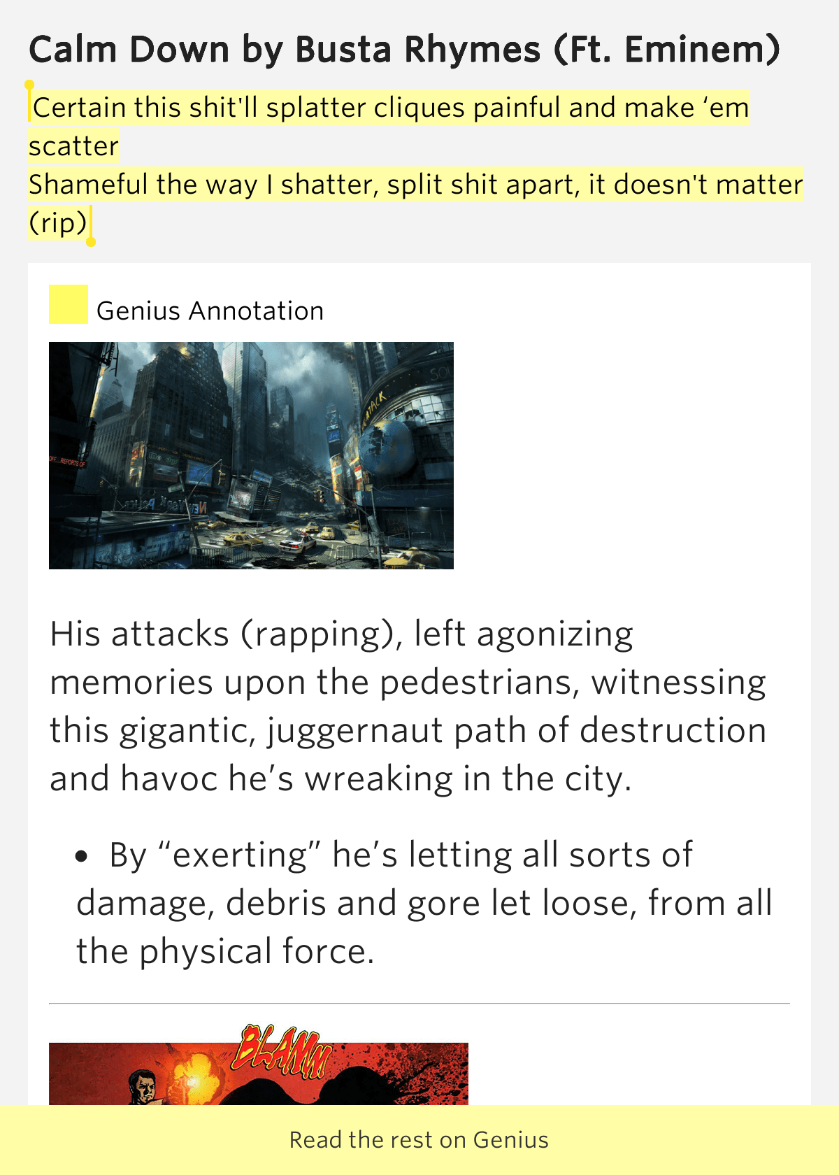Certain this shit'll splatter cliques painful and.. Calm