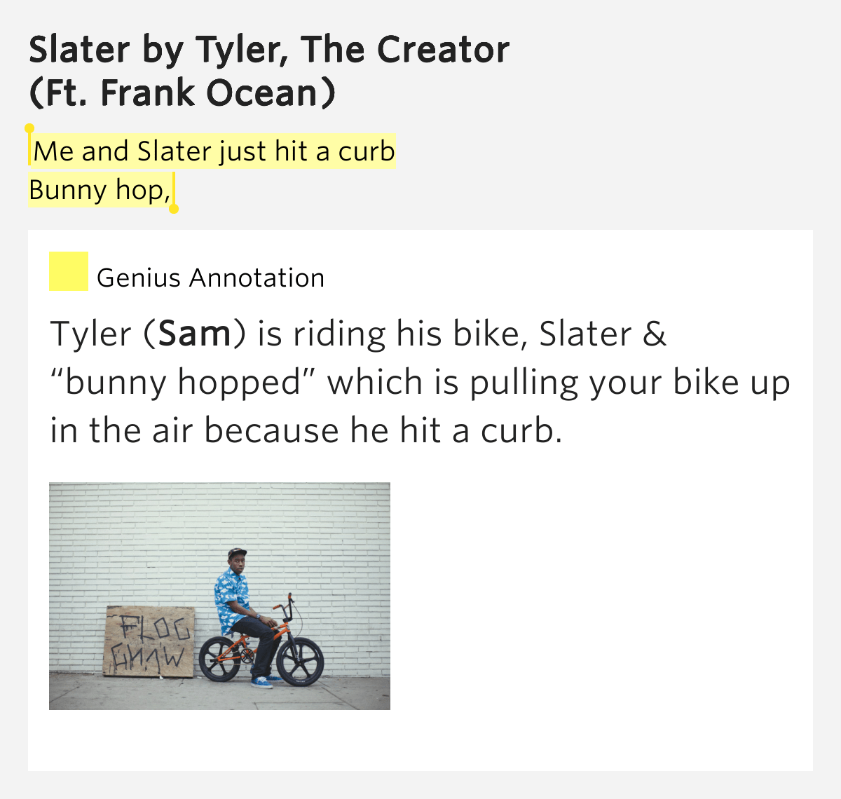 Me and Slater just hit a curb / Bunny hop, Slater