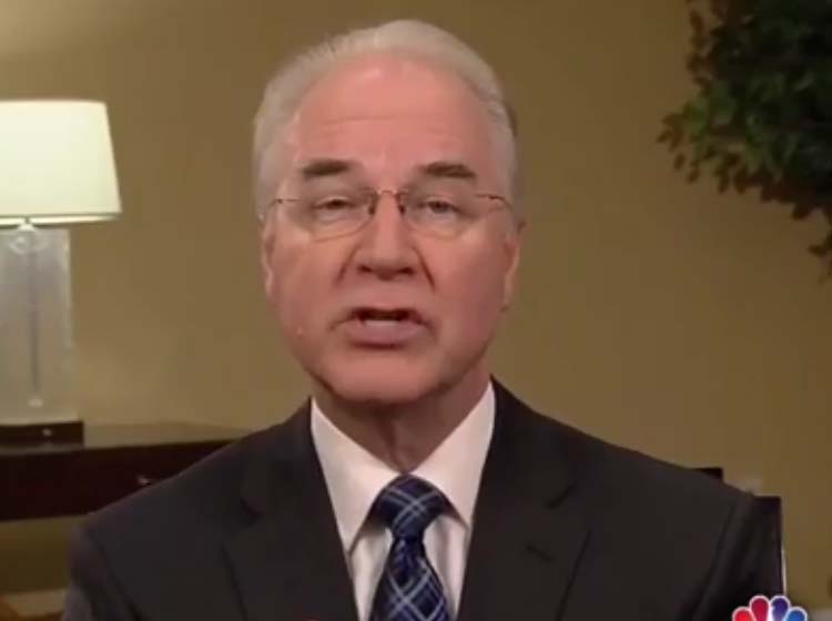 HHS Sec. Tom Price Under Obamacare, People "Have An Insurance Card But