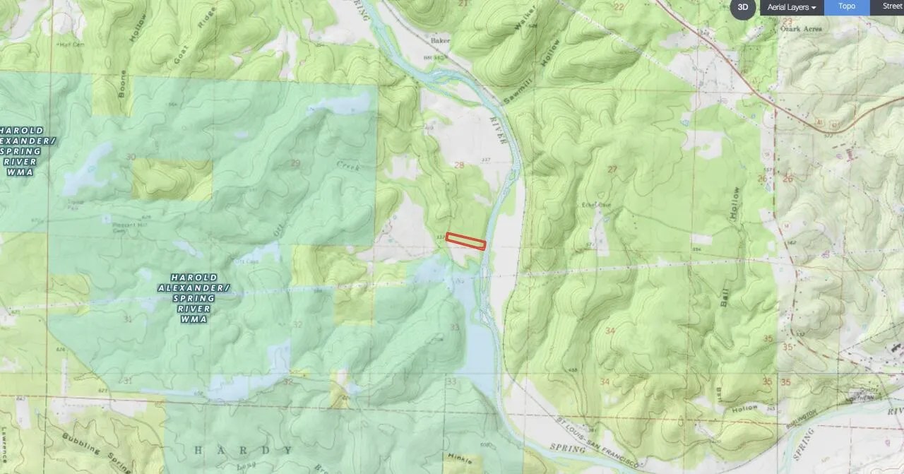 Spring River Retreat at Harold E. Alexander WMA Sharp County Hardy, AR