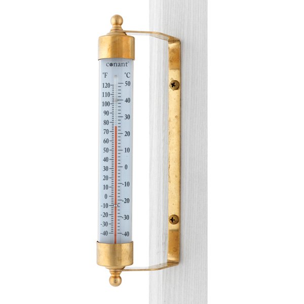 Conant® T1LFB Vermont Living Finish Brass Indoor/Outdoor Thermometer
