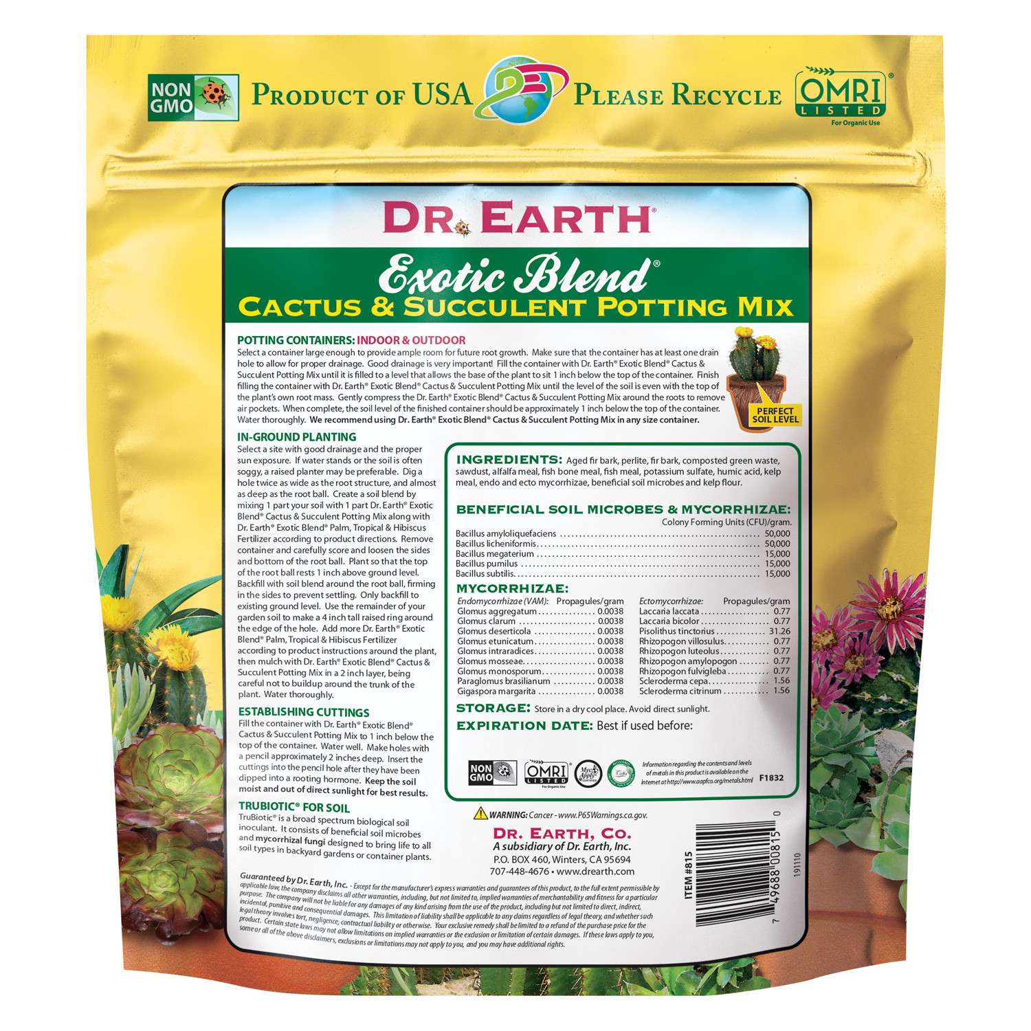 Dr. Earth® 816 Organic & Natural Exotic Blend™ Cactus