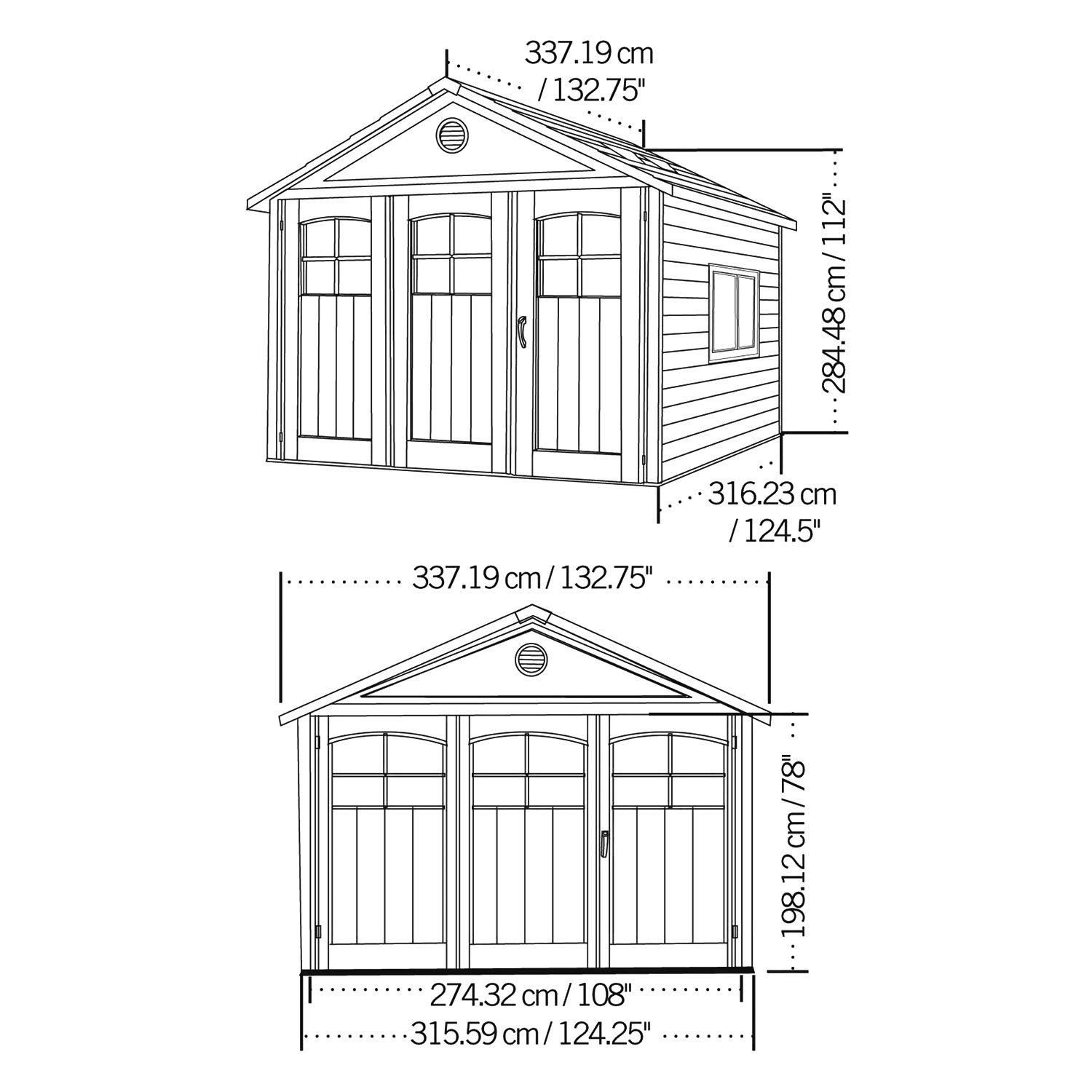 Lifetime® 60187 11'W x 11'D PowderCoated Steel and HighDensity