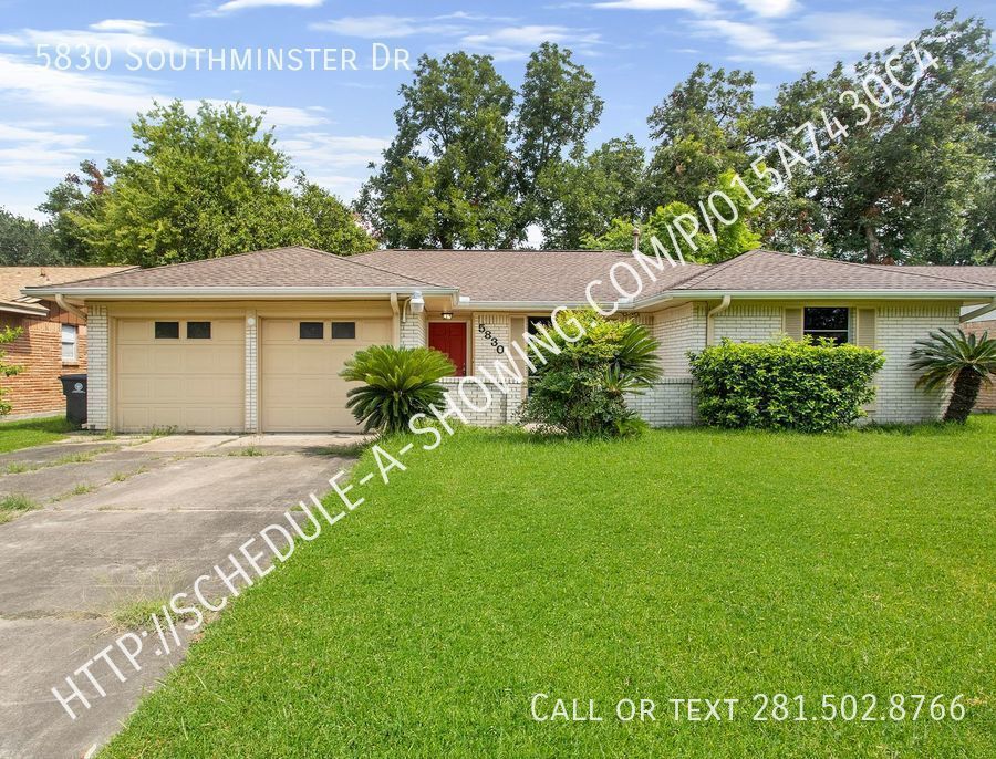 5830 Southminster Dr Houston, TX House for Rent Rentable