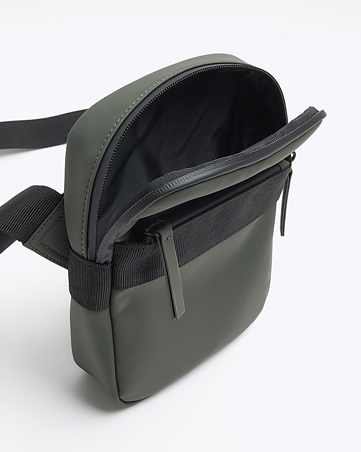 Khaki cross body bag River Island