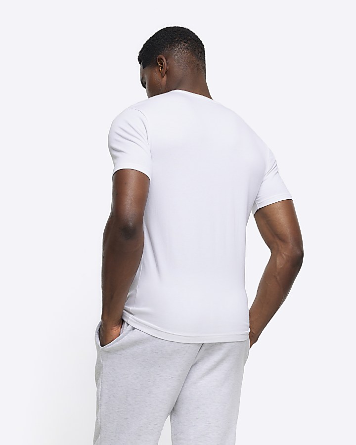 White muscle fit tshirt River Island