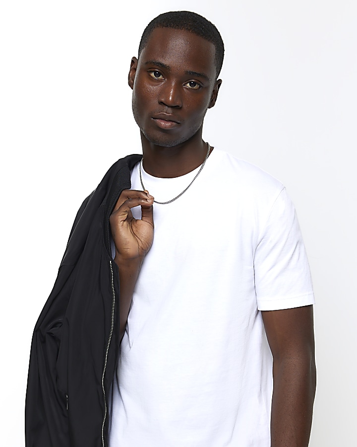 White slim fit tshirt River Island