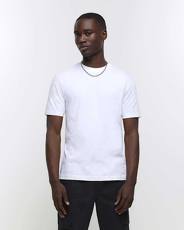 White slim fit tshirt River Island