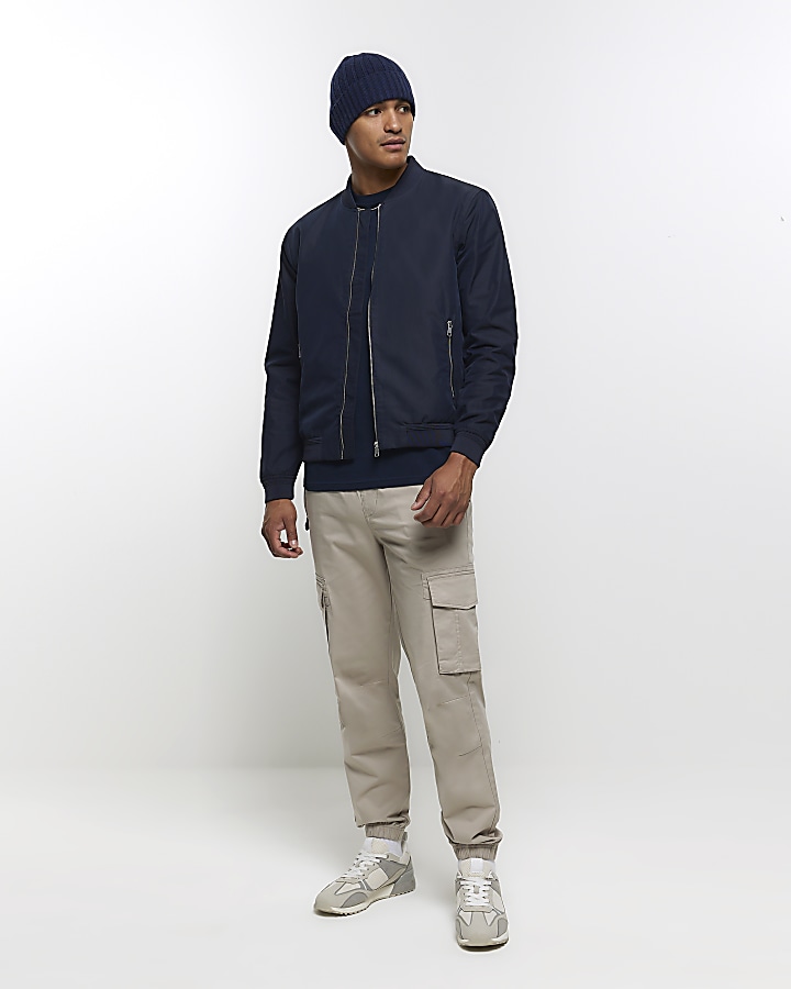 Navy multipack of 5 slim fit tshirts River Island