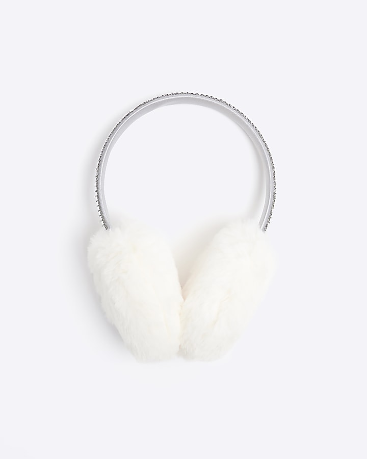 Cream embellished earmuffs River Island