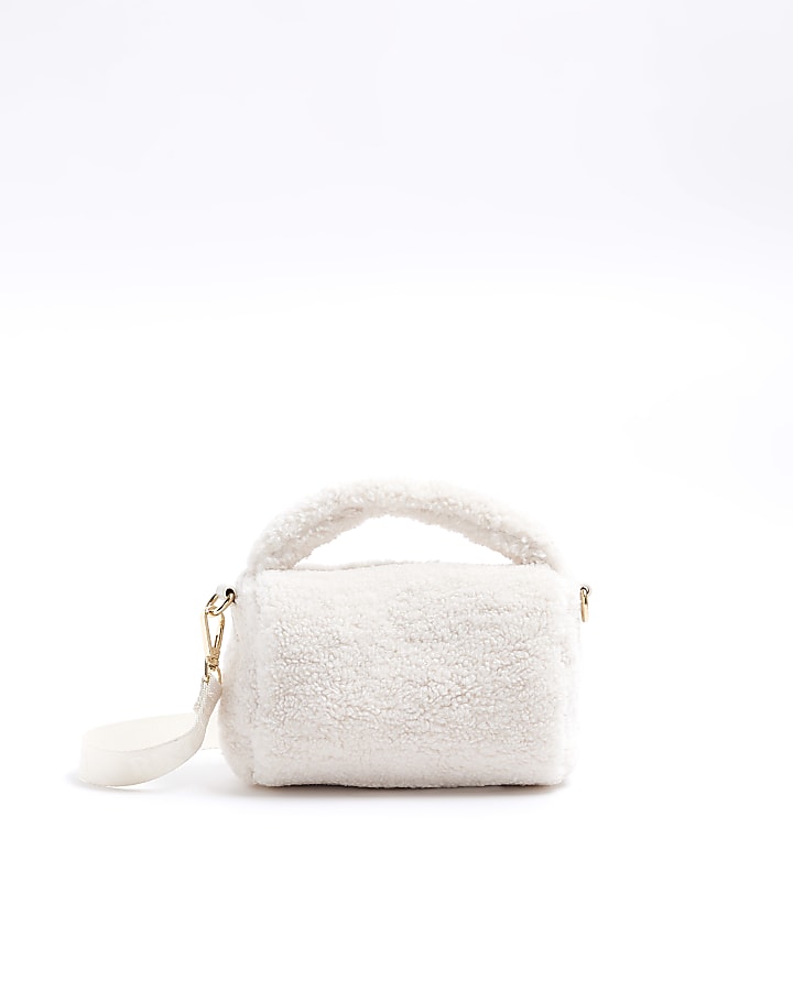 Girls cream top handle bag River Island