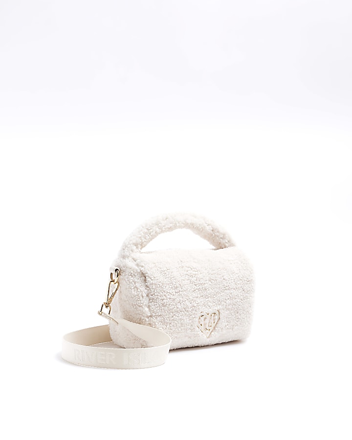 Girls cream top handle bag River Island