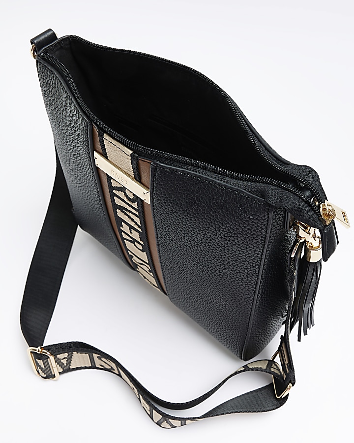 Black RI messenger bag River Island