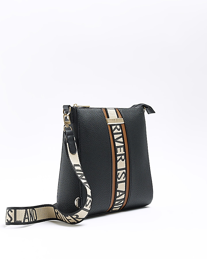 Black RI messenger bag River Island