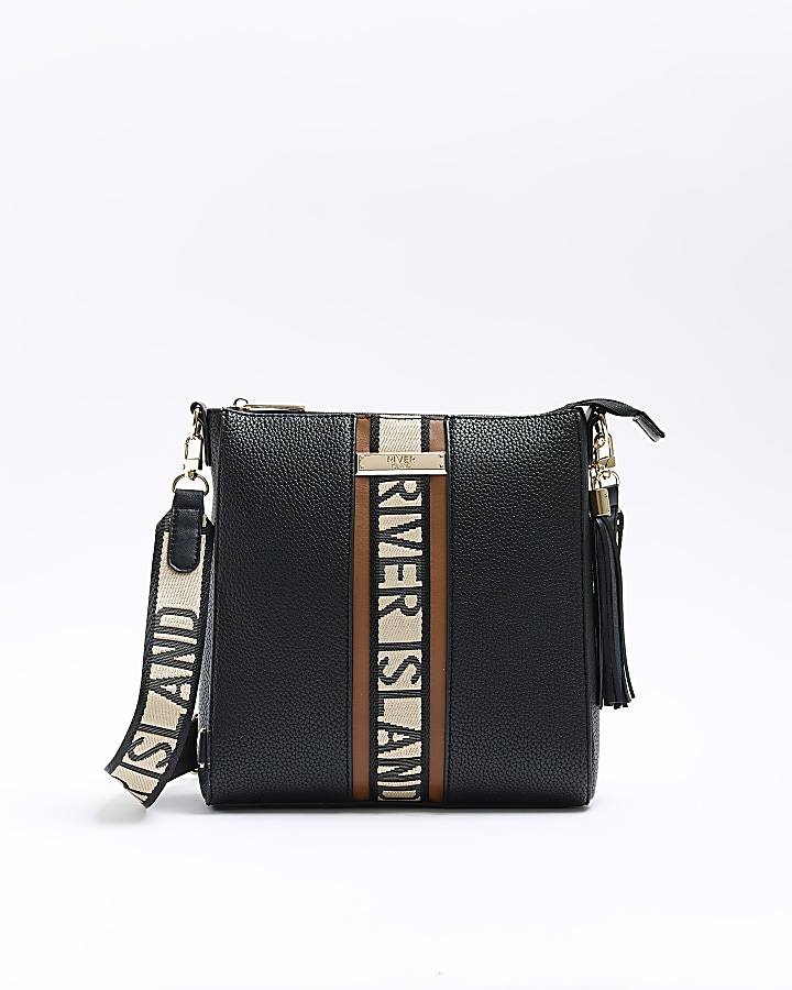 Black RI messenger bag River Island
