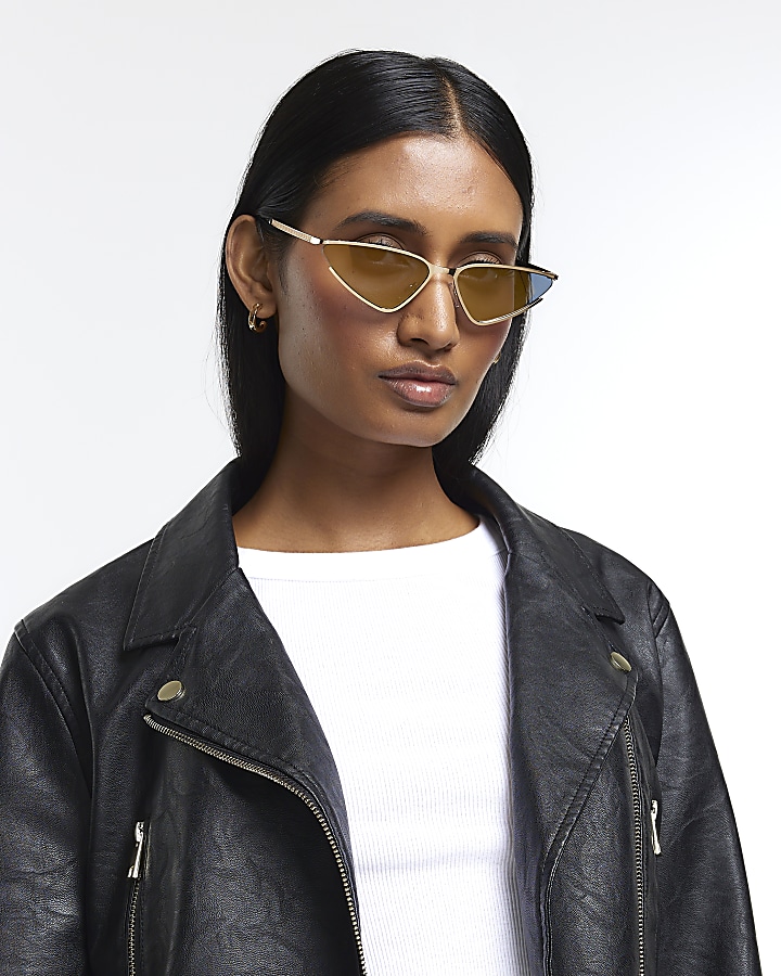 Gold Cat Eye Sunglasses River Island