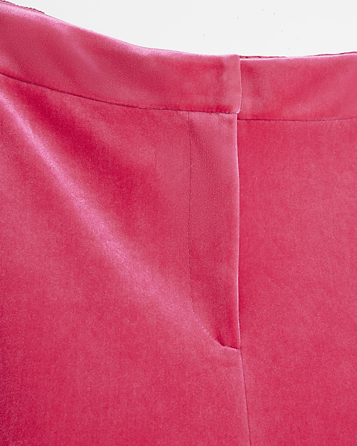 Plus pink velvet wide leg trousers River Island