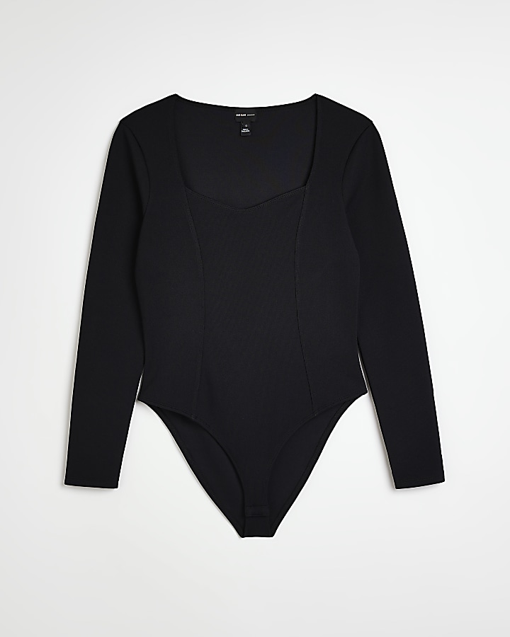 Black long sleeve bodysuit River Island