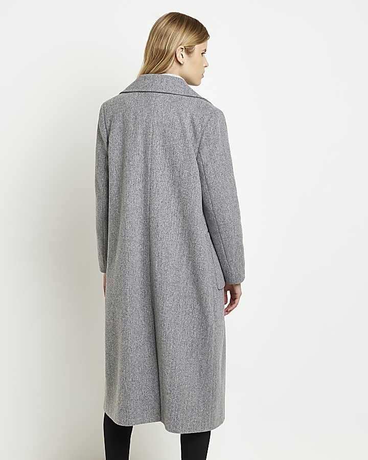 Grey longline coat River Island