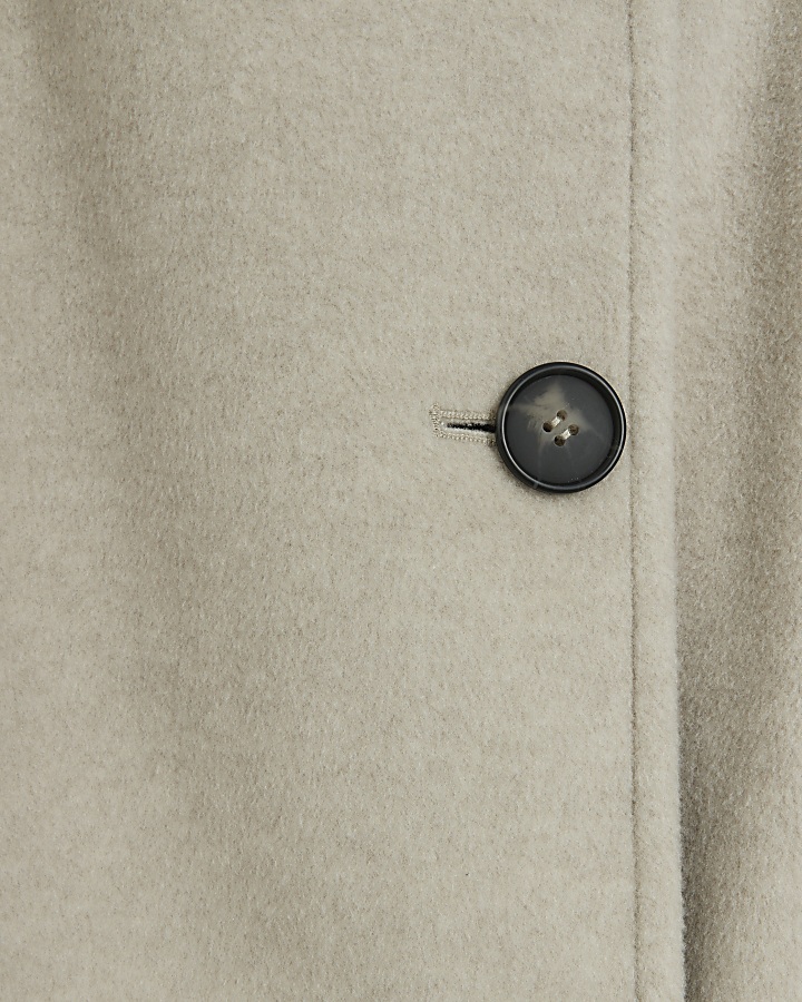 Beige funnel neck longline coat River Island