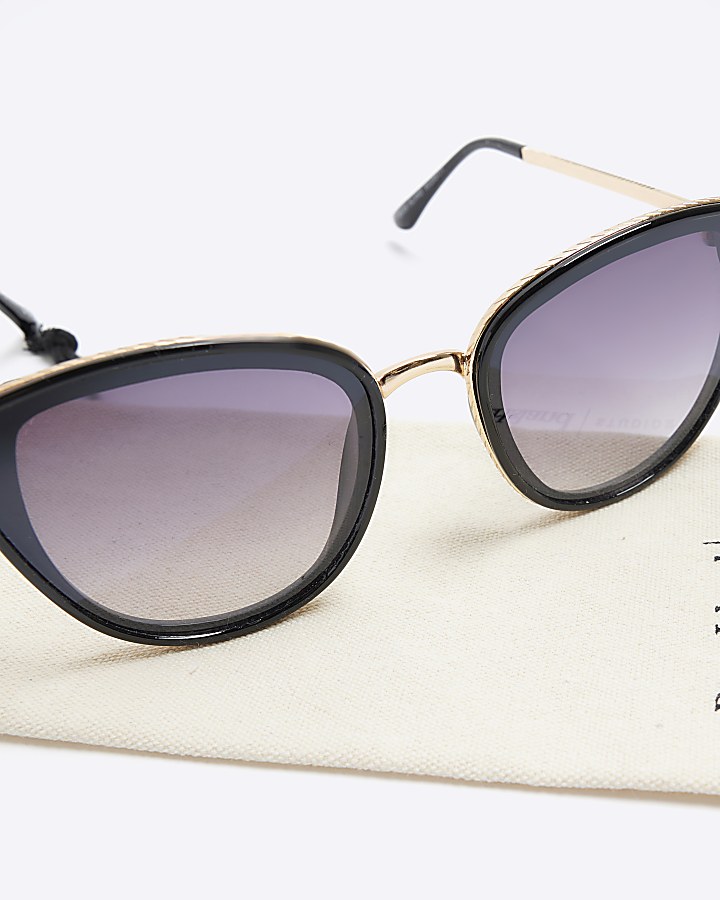 Black cat eye sunglasses River Island