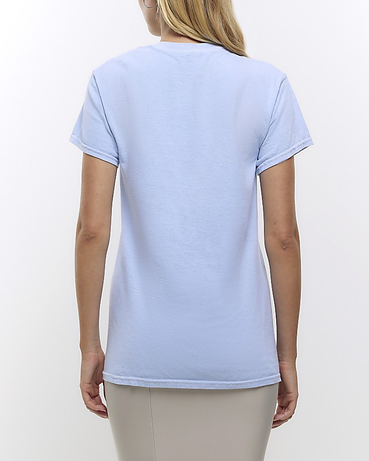 Blue graphic tshirt River Island